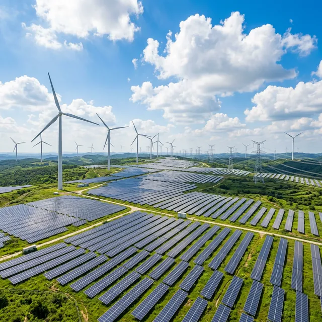 Energía renovable, parques solares y eólicos